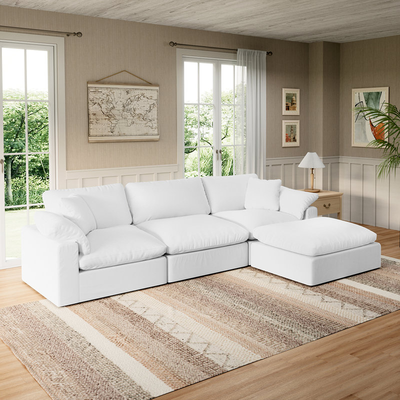 Hokku Designs Mashal Upholstered Modular Sofa Chaise Cloud Sofa Modular Sectional Couch for Living Room Reviews Wayfair